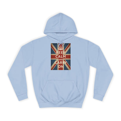 Keep Calm and Carry On Hoodie – Union Jack Britse Vlag Kroon Vintage Retro Hoodie voor UK-Fans