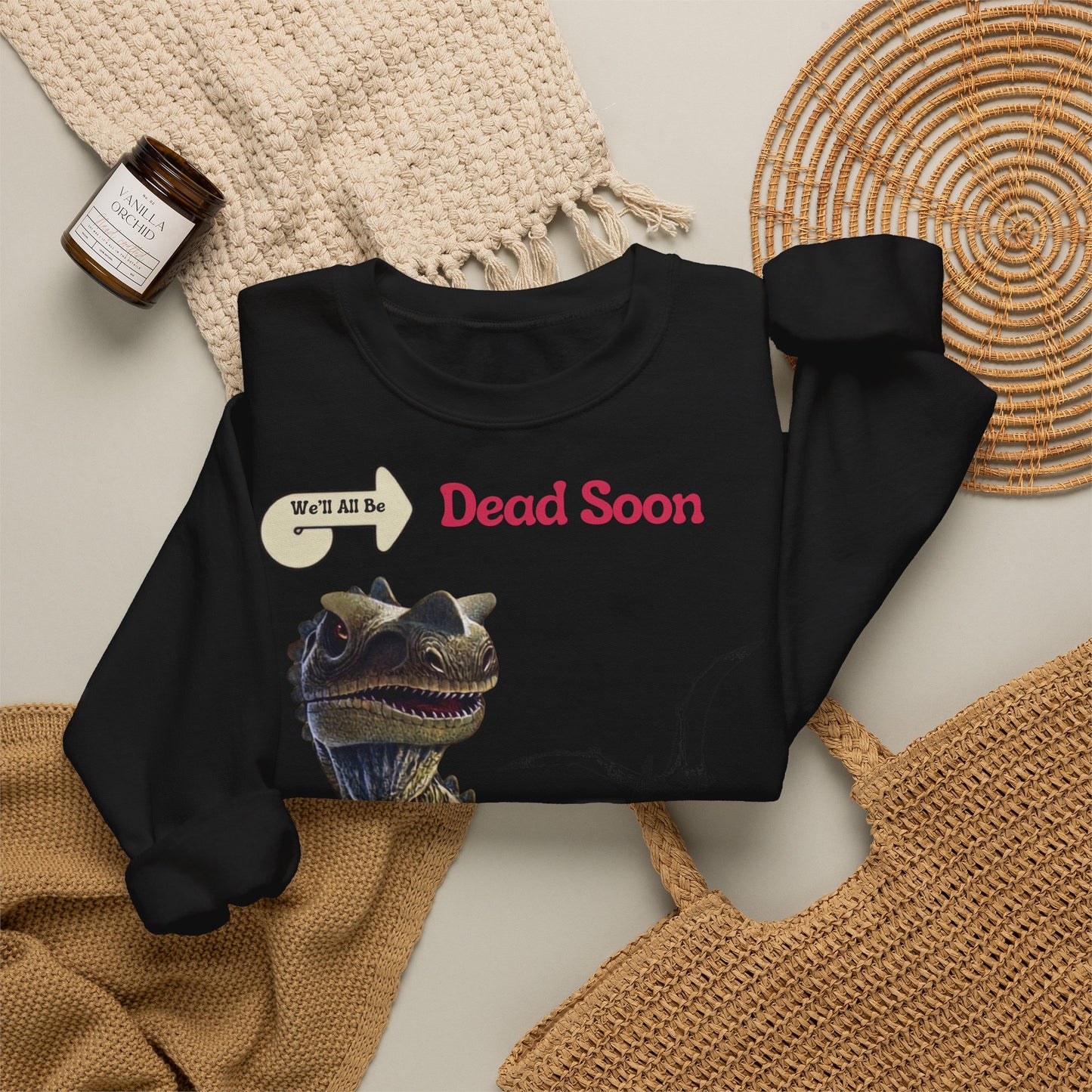 We'll All Be Dead Soon T-Shirt Unisex – Lustiges Dinosaurier Statement Shirt mit Flugsaurier, Sarkasmus & Nihilismus