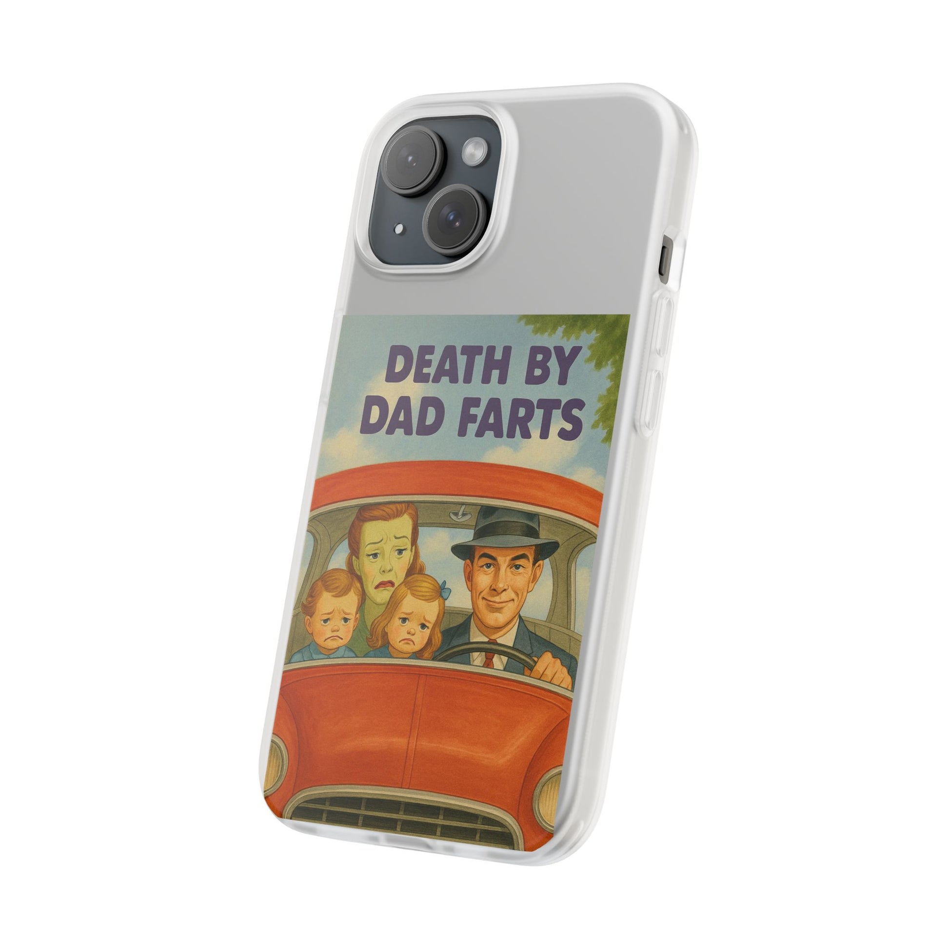 Death by Dad Farts – Satirische Retro-Handyhülle im 50s-Familienauto-Stil-Phone Case-True Insights