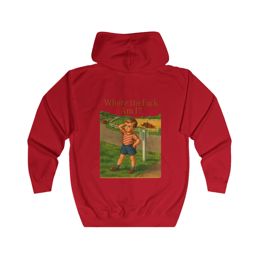 True Insights Where the F*ck Am I? Zip-Hoodie – Vintage-Motiv mit nostalgischem Lost-Boy