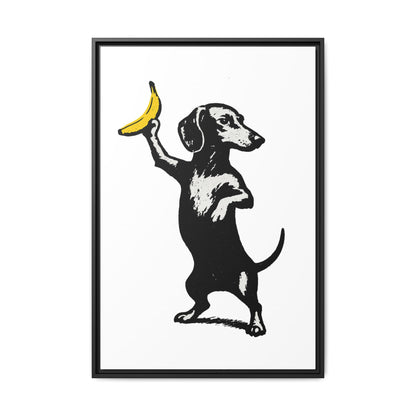 Dackel mit Banane – Banksy-inspirierter Art Print