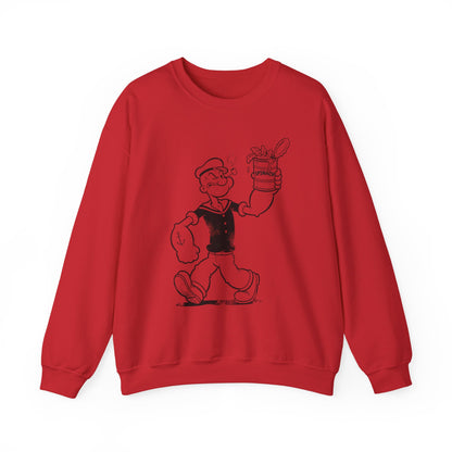 True Insights Sweatshirt Popeye Spinat Dose Retro Comic Motiv in Rot