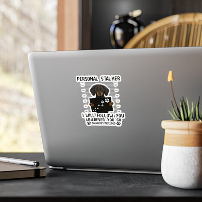 Personal Stalker Dackel Sticker - Lustiger Hund Aufkleber - Ich folge dir überall - Geschenk für Dackelbesitzer & Hundeliebhaber