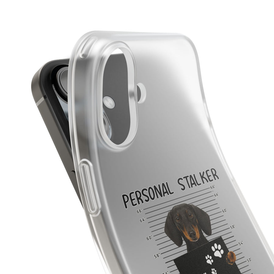 True Insights Handyhülle Dackel Personal Stalker Motiv, lustiges Design für Hunde-Fans im Detail