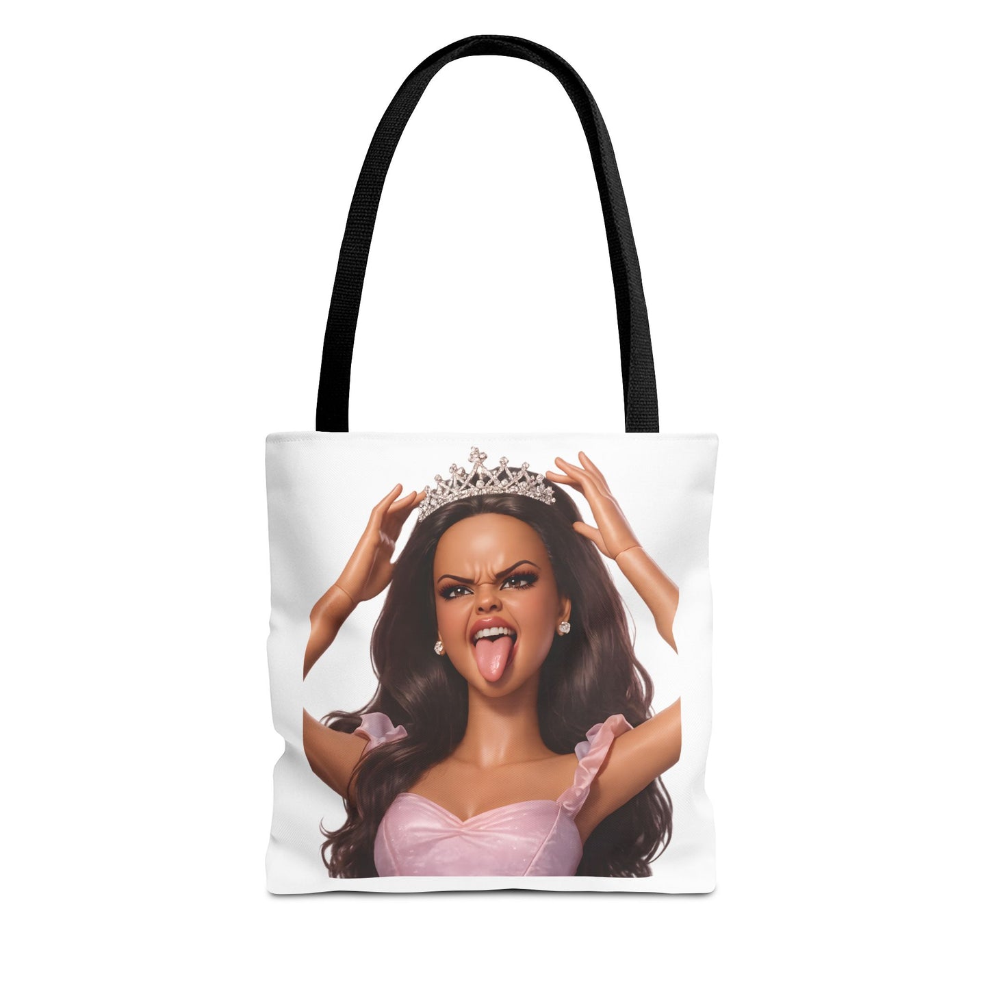 Barbicore Tote Bag – Freche Diva mit Krone & Zunge | Bedruckter Polyester Sportbeutel Gymbag für Gym, Uni & Strand