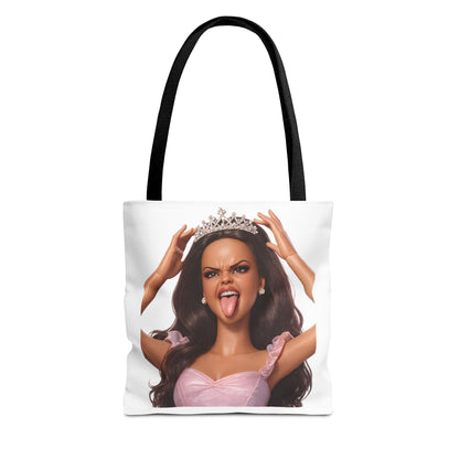 Barbicore Tote Bag – Freche Diva mit Krone & Zunge | Bedruckter Polyester Sportbeutel Gymbag für Gym, Uni & Strand