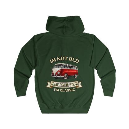 Baujahr 1986 Zip Hoodie - I'm Not Old I'm Classic - Vintage Bus zum 40. Geburtstag für Männer & Frauen