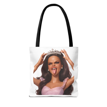 Barbicore Tote Bag – Freche Diva mit Krone & Zunge | Bedruckter Polyester Sportbeutel Gymbag für Gym, Uni & Strand