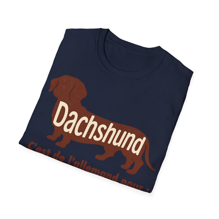 T-shirt Teckel « Dachshund – c'est de l'allemand pour petit casse-pieds » – Cadeau humour chien vintage