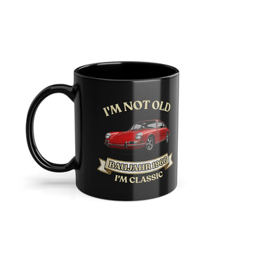 True Insights Jahrgang 1966 Tasse Roter Sportwagen in Black