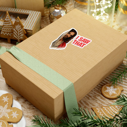 I SAW THAT Jesus Sticker – Lustiger Meme Aufkleber, christlicher Humor, witziges Geschenk für Gläubige & Meme-Fans
