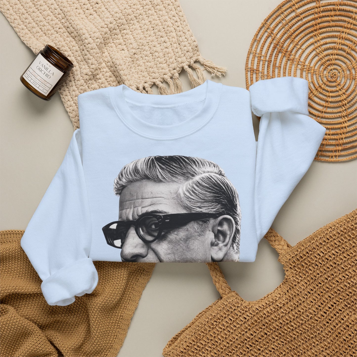 Aristoteles Onassis Sweatshirt – Schwarz-Weiß Porträt mit Zigarre & Brille | Vintage Legenden Pullover Herren Damen