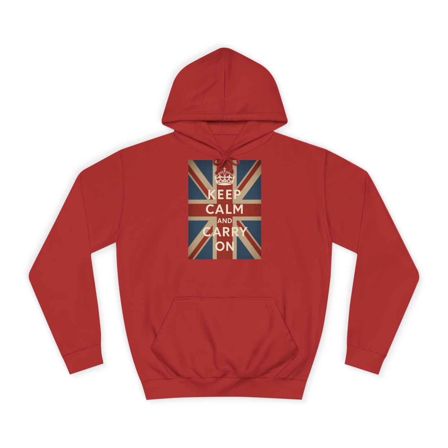 Keep Calm and Carry On Hoodie – Union Jack Britse Vlag Kroon Vintage Retro Hoodie voor UK-Fans