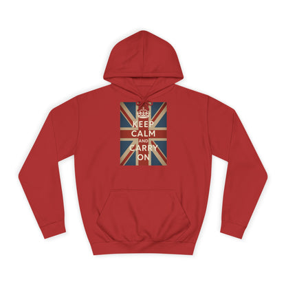 Keep Calm and Carry On Hoodie – Union Jack Britse Vlag Kroon Vintage Retro Hoodie voor UK-Fans