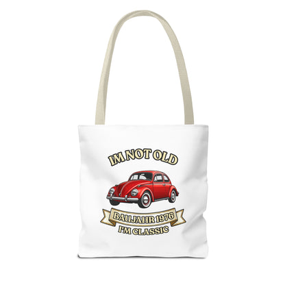 Tote Bag Baujahr 1976 - I'm Not Old I'm Classic - Roter Käfer Oldtimer - 50. Geburtstag Geschenk Stoffbeutel