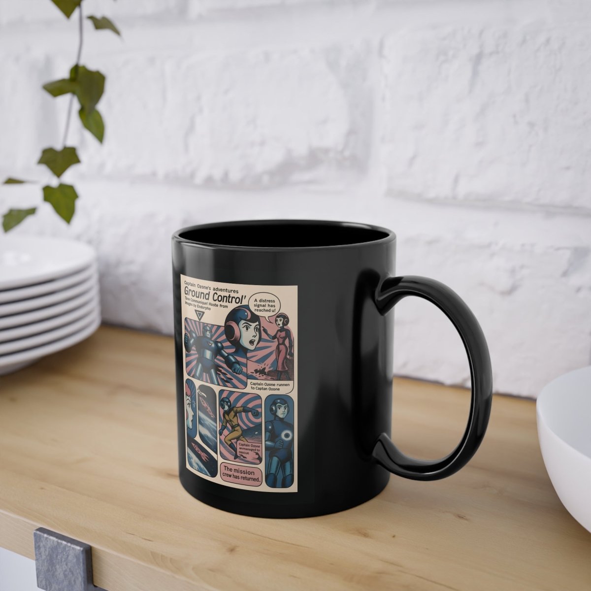 Retro Coffee Mug - Captain Ozone Comic Space Adventure