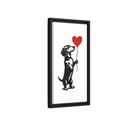 Canvas Bild – Dackel mit Herzballon