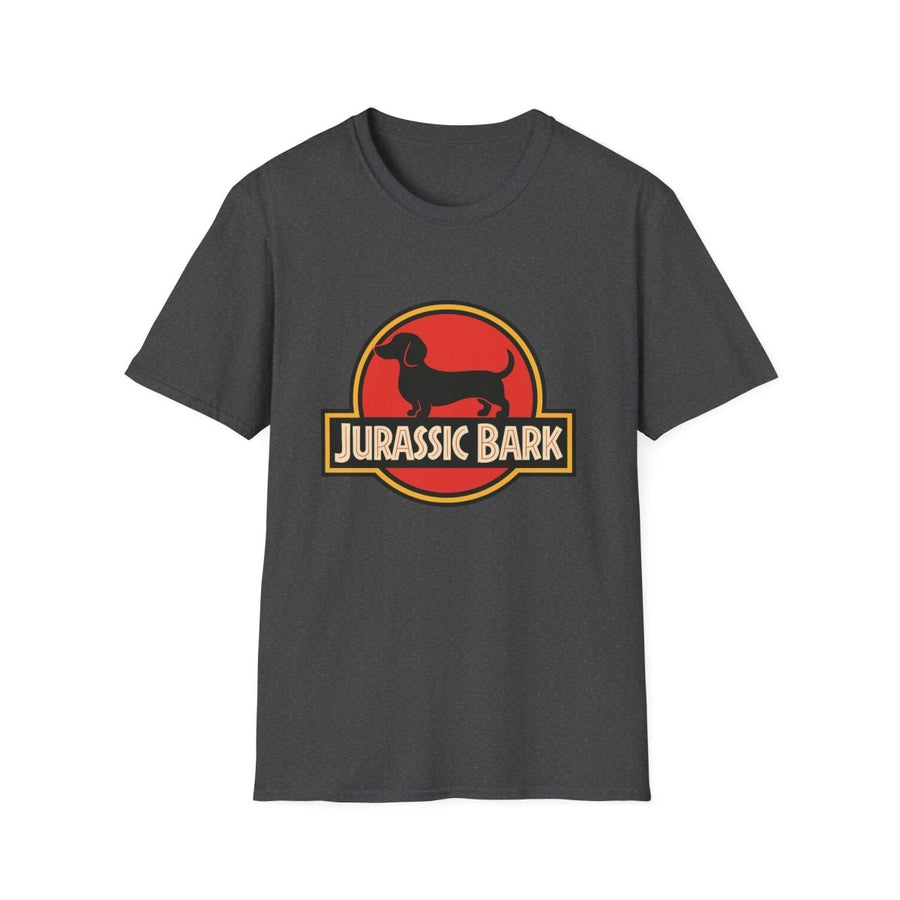 True Insights T-Shirt Jurassic Bark Dackel Edition in Dark Heather mit witzigem Dinosaurier-Dackel-Motiv