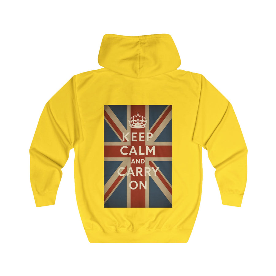 Keep Calm and Carry On Zip Hoodie - Union Jack culte - Veste à capuche rétro vintage UK Grande-Bretagne