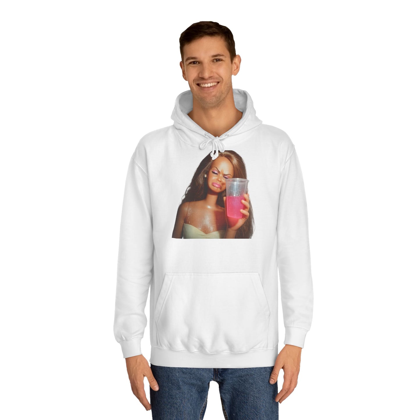 Doll Meme Barbicore Hoodie – Funny Sad Doll mit Pink Drink Kapuzenpullover für Meme-Fans & Pop-Culture-Liebhaber
