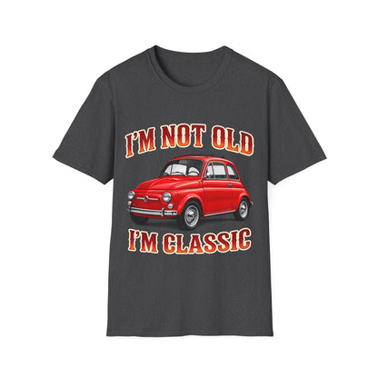 True Insights Retro T-Shirt Oldtimer Kleinwagen Motiv in Dark Heather, Vintage Geschenk für Herren