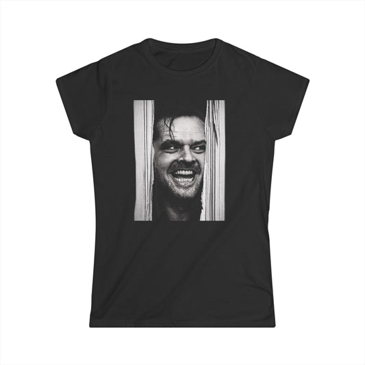 Shining Damen Shirt – Jack Torrance Jack Nicholson Kult Horror Motiv – Schwarz-Weiß Fan T-Shirt Geschenk