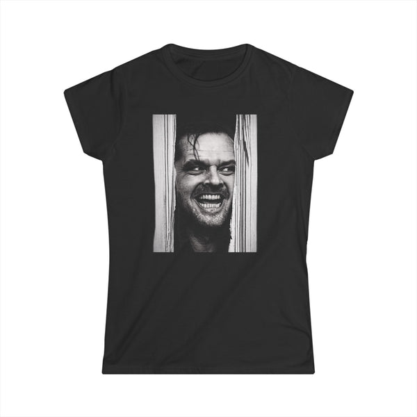 True Insights Damen Shirt Shining Jack Torrance Kult Horror Motiv in Schwarz, schwarz-weißes Fan T-Shirt Geschenk