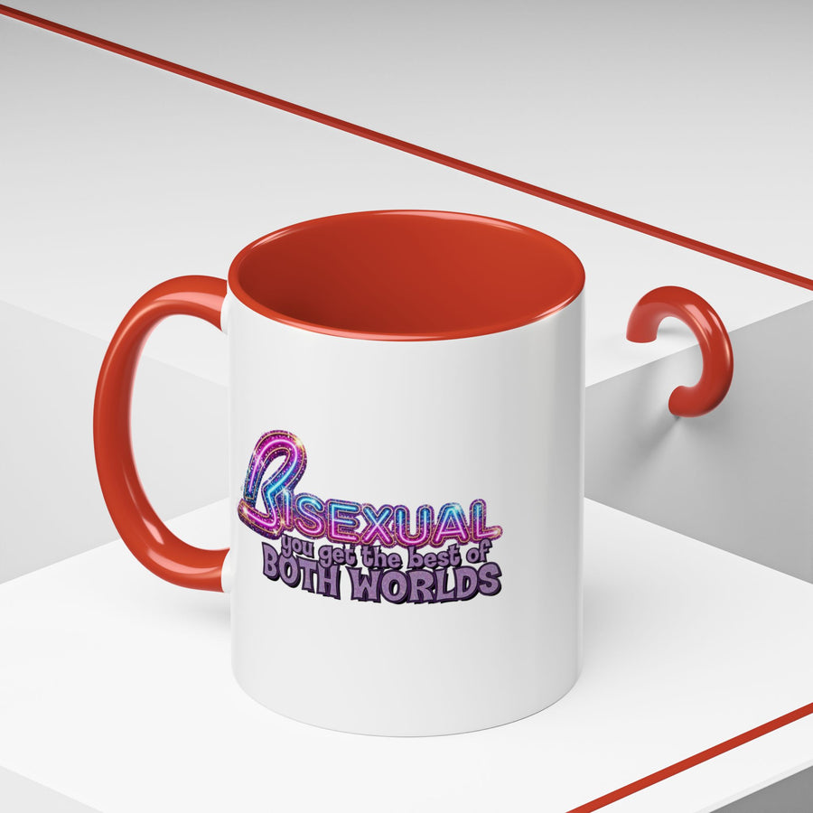 Mug Bisexual – You Get The Best Of Both Worlds | Effet paillettes coloré pour Bi Pride & CSD