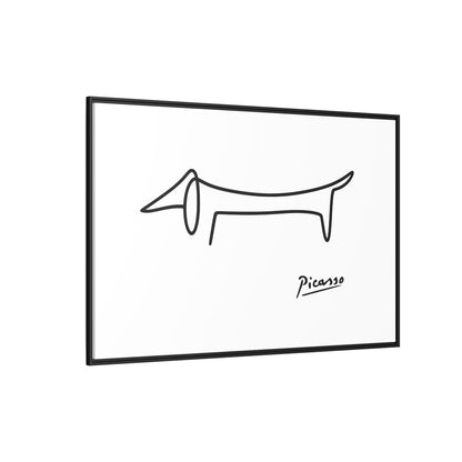 Picasso-Dackel Line-Art Leinwand | Minimalistisches Wandbild | Modernes Hunde-Kunstwerk