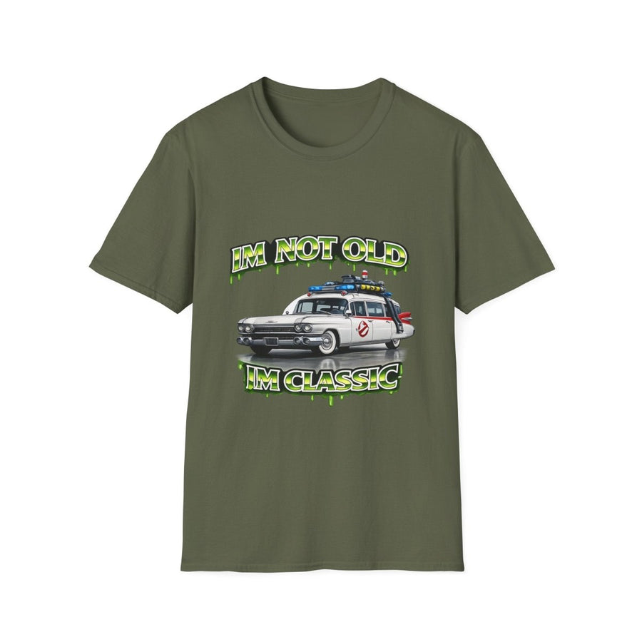 True Insights T-Shirt I'm Not Old I'm Classic Ecto-1 Retro Print in Military Green, cooles Vintage-Shirt