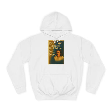 True Insights Piper, No! Tsunami. Buddhism. Hoodie – Drama-Motiv im Retro-Stil in Arctic White