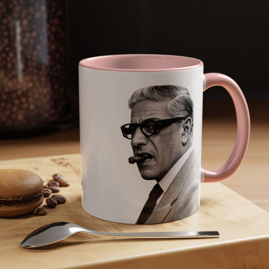 Mug Aristoteles Onassis – Portrait noir & blanc avec cigare & lunettes | Mug coloré pour fans d'histoire & de style