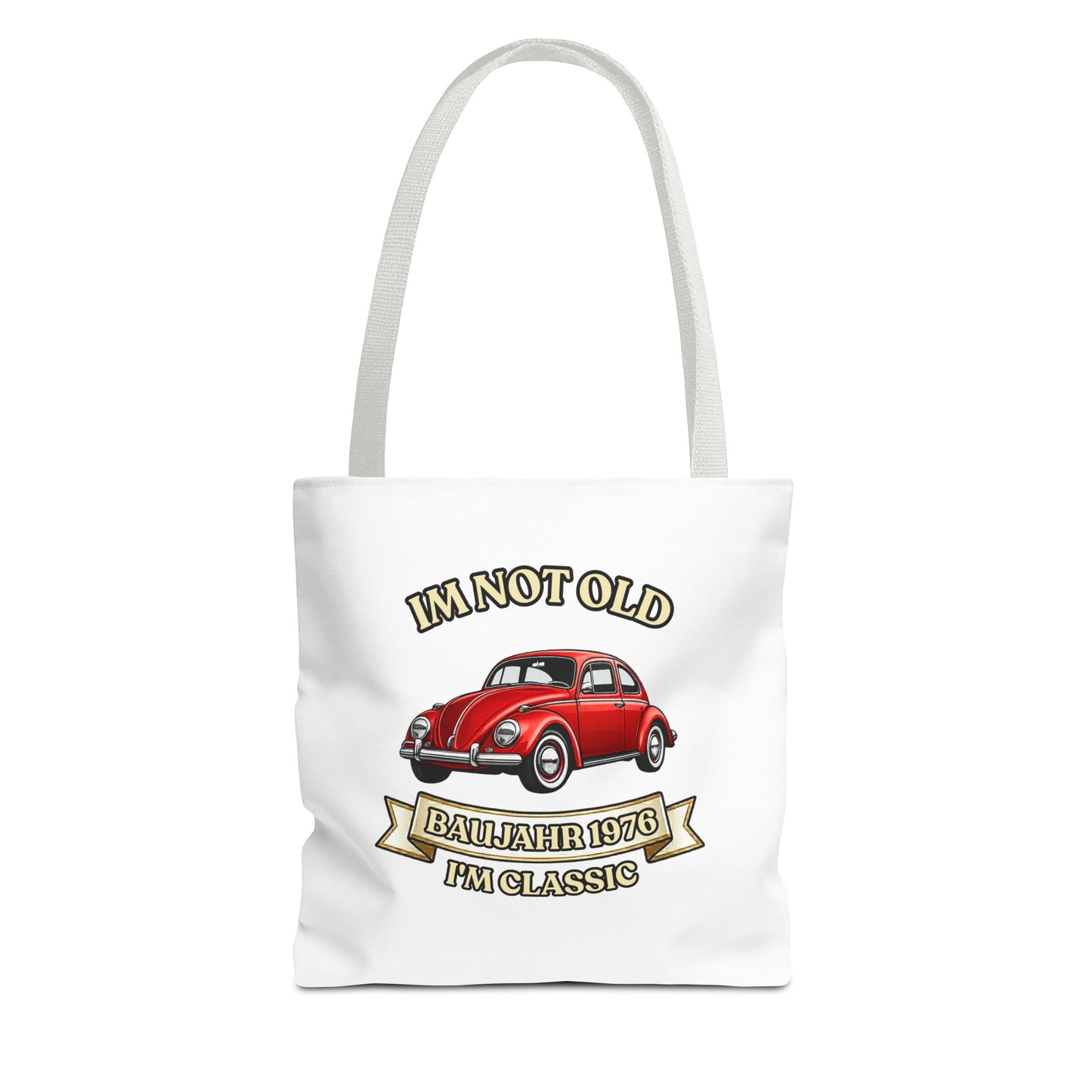Tote Bag Baujahr 1976 - I'm Not Old I'm Classic - Roter Käfer Oldtimer - 50. Geburtstag Geschenk Stoffbeutel