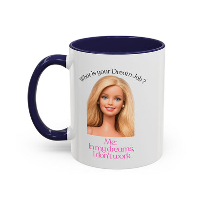 Lustige Tasse "In my dreams I don't work" - Witziger Spruch Kaffeebecher als Geschenk für faule Tage & Arbeitsmuffel