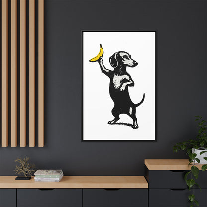 Dackel mit Banane – Banksy-inspirierter Art Print
