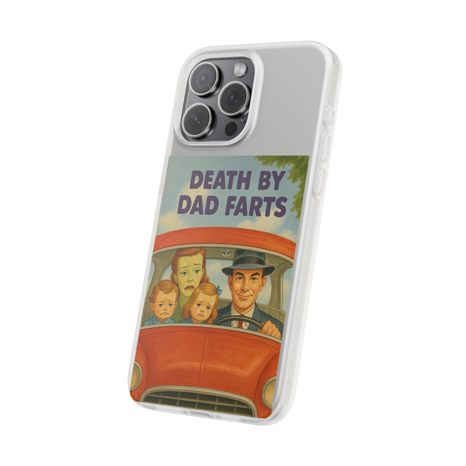 Death by Dad Farts – Satirische Retro-Handyhülle im 50s-Familienauto-Stil-Phone Case-True Insights