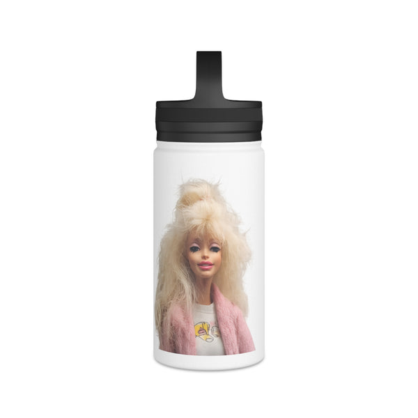 Gourde isotherme en inox avec joli motif Blonde Doll – design poupée rétro à bouchon-poignée, cadeau femme & fille