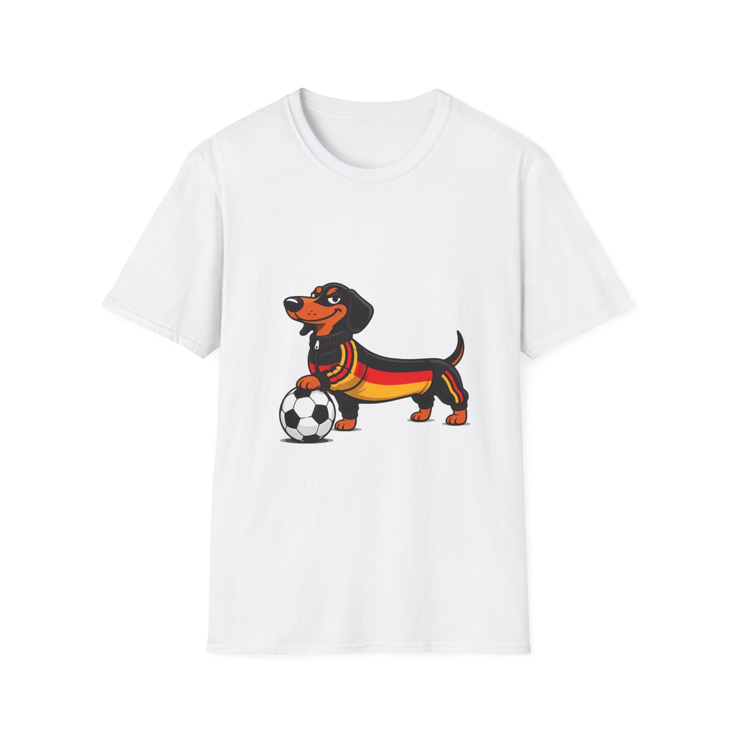 True Insights Unisex T-Shirt Fußball Dackel WM 2026 Deutschland-Motiv in White