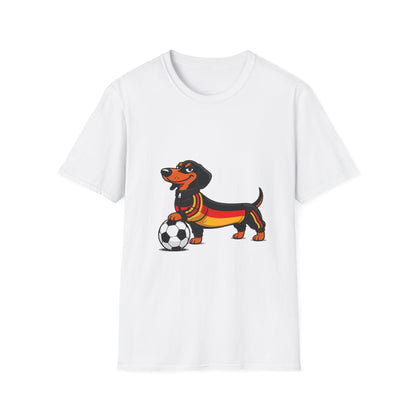 True Insights Unisex T-Shirt Fußball Dackel WM 2026 Deutschland-Motiv in White