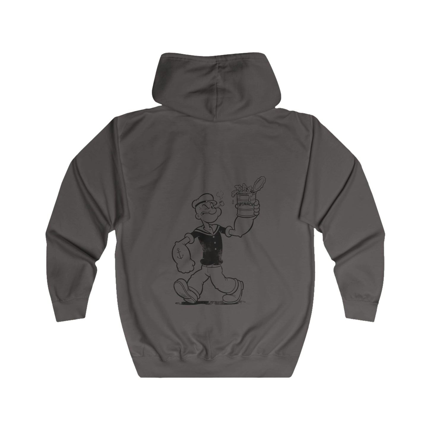Popeye Spinat Dose Zip Hoodie – Comic Kult Retro Sailor Kapuzenjacke für Cartoon-Fans