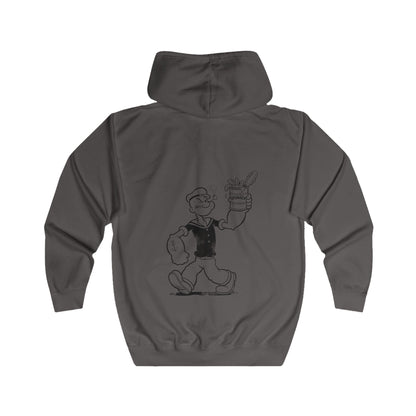 Popeye Spinat Dose Zip Hoodie – Comic Kult Retro Sailor Kapuzenjacke für Cartoon-Fans