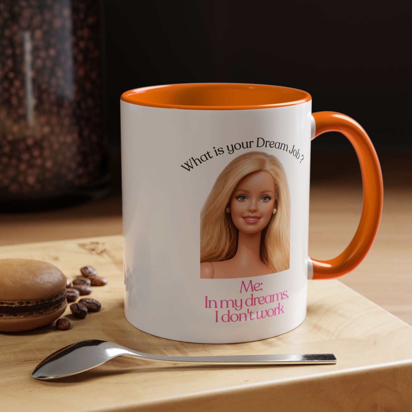 Lustige Tasse "In my dreams I don't work" - Witziger Spruch Kaffeebecher als Geschenk für faule Tage & Arbeitsmuffel