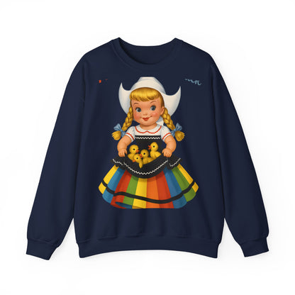 I Don't Give A Duck Sweatshirt - Lustiges Retro Holländermädchen mit Entchen, Vintage Humor Geschenk
