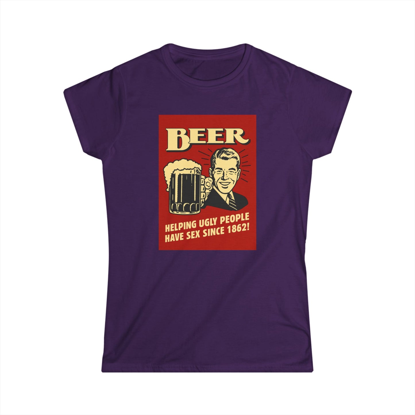 Beer Shirt Damen - Helping Ugly People Have Sex Since 1862 - Lustiges Retro Bier T-Shirt für Party & Feiern