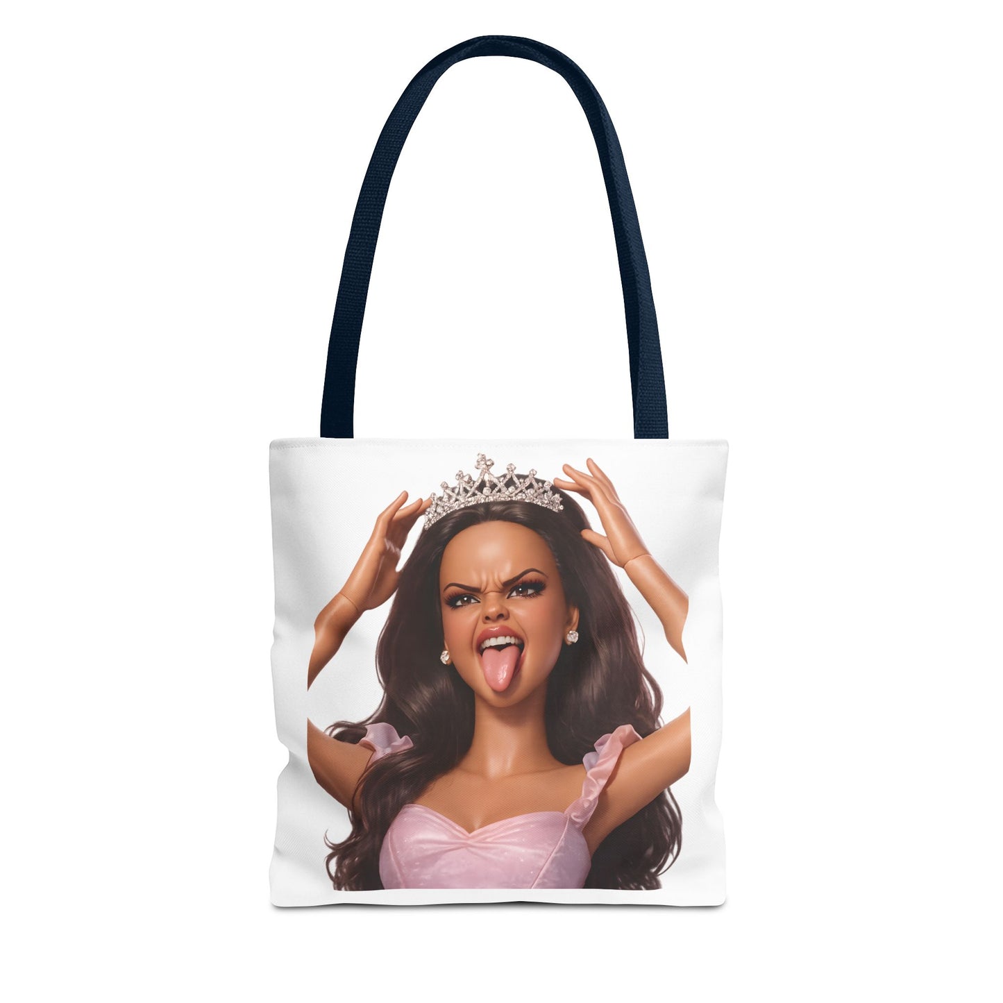 Barbicore Tote Bag – Freche Diva mit Krone & Zunge | Bedruckter Polyester Sportbeutel Gymbag für Gym, Uni & Strand