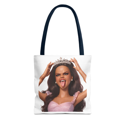 Barbicore Tote Bag – Freche Diva mit Krone & Zunge | Bedruckter Polyester Sportbeutel Gymbag für Gym, Uni & Strand