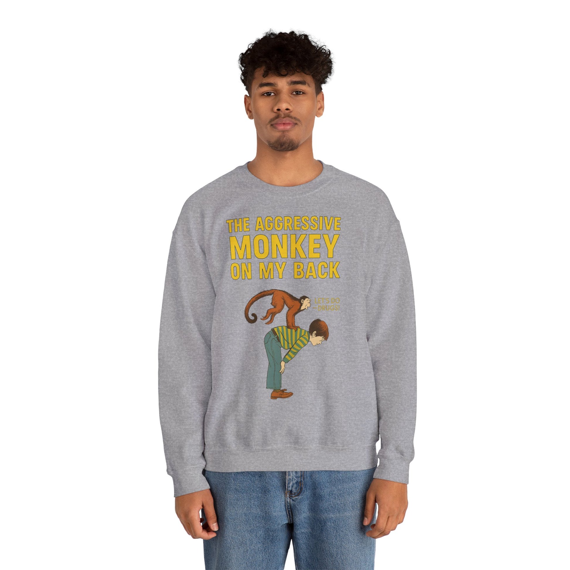 🐒 The Aggressive Monkey on My Back –atire Sweatshirt im Retro-Stil – Freches Satire-Design für mutige Statements | True Insights
