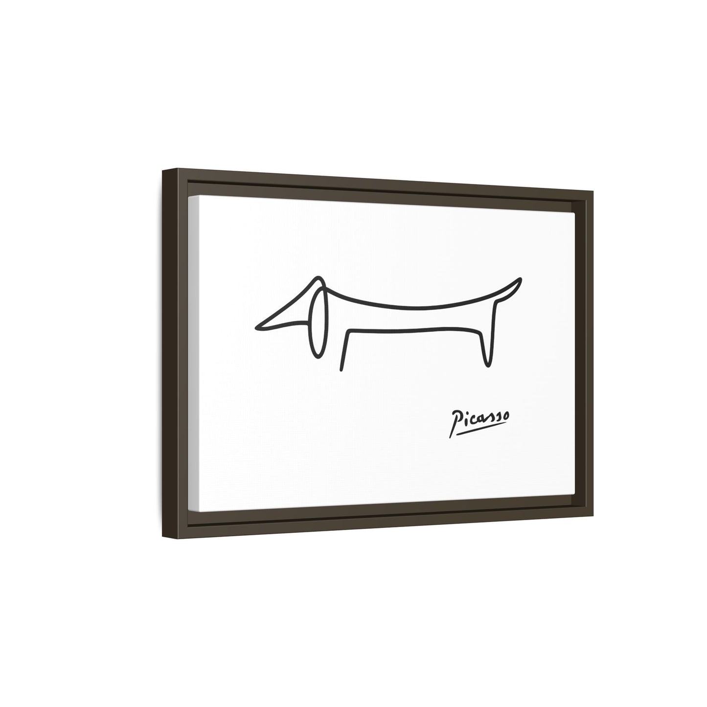 Picasso-Dackel Line-Art Leinwand | Minimalistisches Wandbild | Modernes Hunde-Kunstwerk