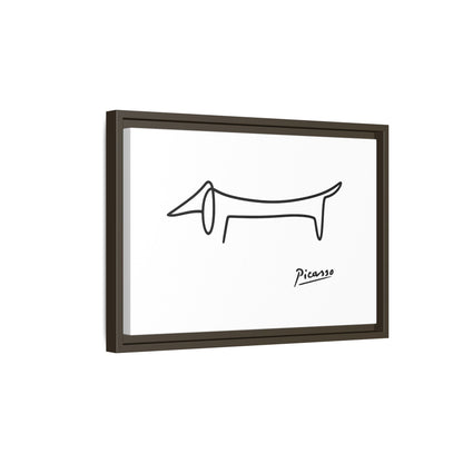 Picasso-Dackel Line-Art Leinwand | Minimalistisches Wandbild | Modernes Hunde-Kunstwerk