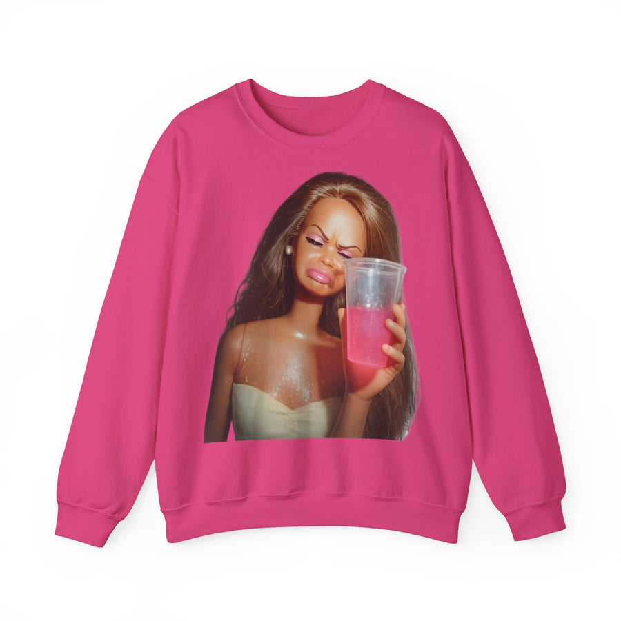 True Insights Sweatshirt Doll Meme Barbicore Pink Drink Motiv in Pink Heliconia für Party-Fans